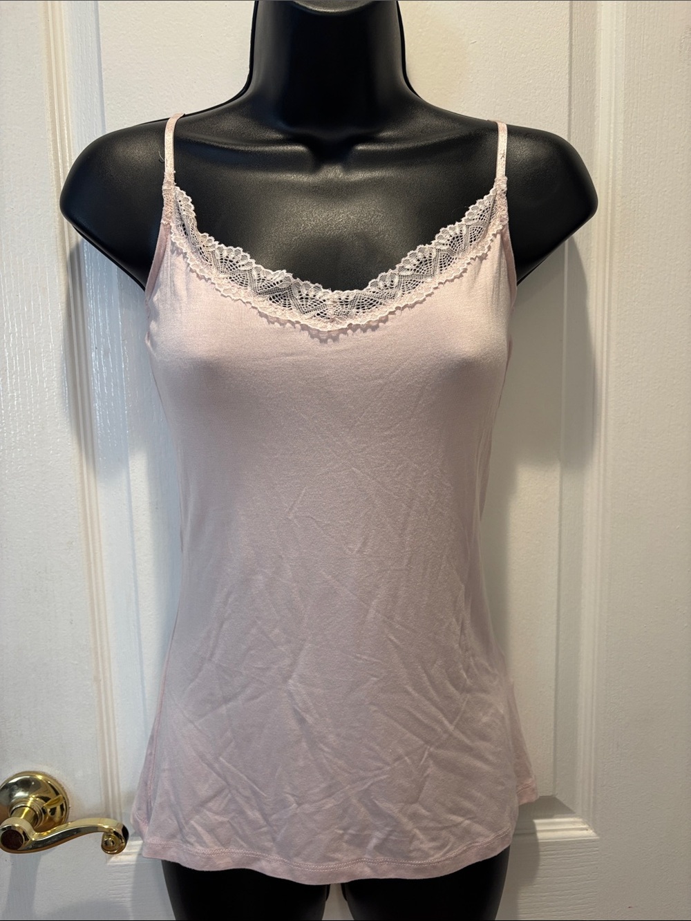 H&M Y2K Pale Pink Lace-Trim Camisole Cami Top small
